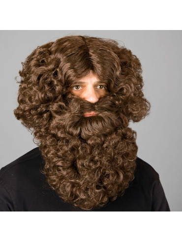Perruque et barbe schmutzli, coloris brun