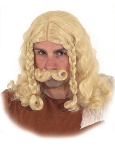 Perruque Viking avec moustache